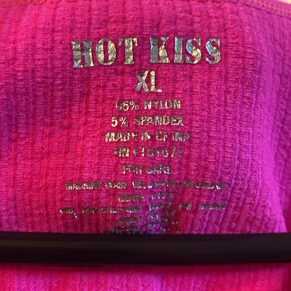 Hot Kiss Y2K Fuchsia Ribbed Tee - Picture 9 of 9